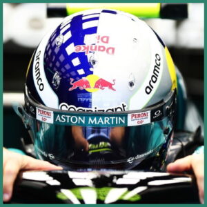 Chiếc mũ bảo hiểm Arai Danke Didi của Sebastian Vettel ở chặng đua GP Mexico 2022